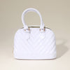 Mini Jelly Chevron Tote Hand Bag: Crisp White