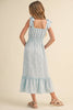 Tween and Teen Girls Maxi Sundress - Juliette Blue Ocean Sea Shells