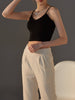 Women's/ Teens Essential Built-In Bra Criss Cross Tank Top - Black
