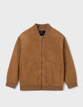6471 Junior Boys Faux Suede Bomber Jacket - Caramel