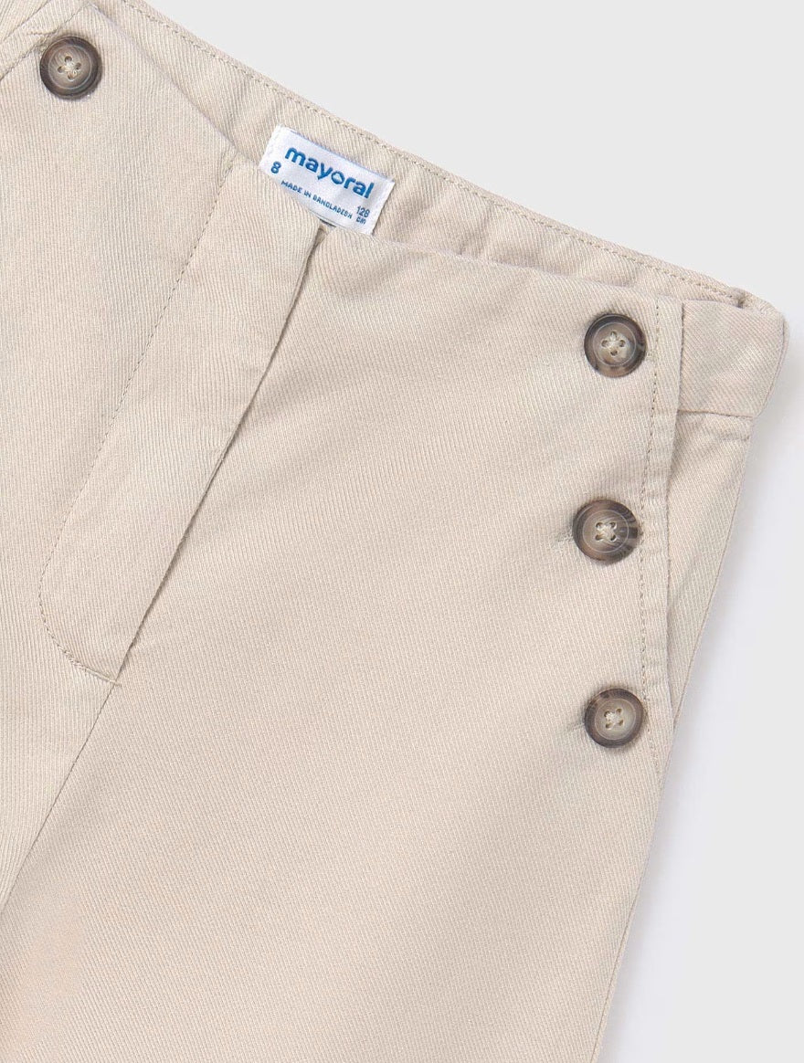Mayoral tween girls sailor top culottes cropped pants, natural stone, view 4