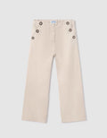 6501 Mayoral Tween/Teen Girls Sailor Top Culottes Cropped Pants - Natural Stone