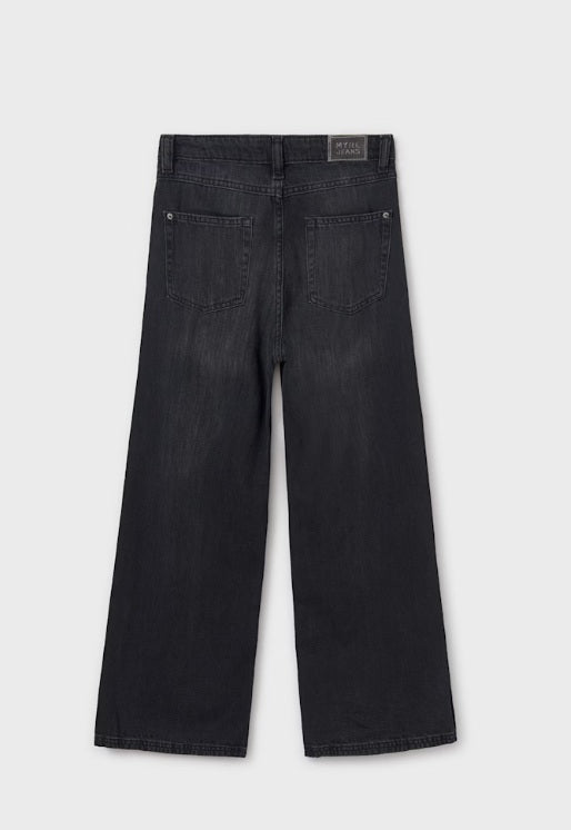 6538 Mayoral Tween/Teen Girls Denim Wide Leg Pants - Black