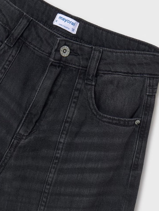 6538 Mayoral Tween/Teen Girls Denim Wide Leg Pants - Black