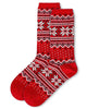 Women's Cashmere Blend Crew Socks - Fair Isle Wintry Frost