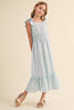 Tween and Teen Girls Maxi Sundress - Juliette Blue Ocean Sea Shells