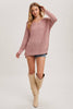 Bluivy Reverse Seam Relaxed Loose Fit Sweater - Rose Pink