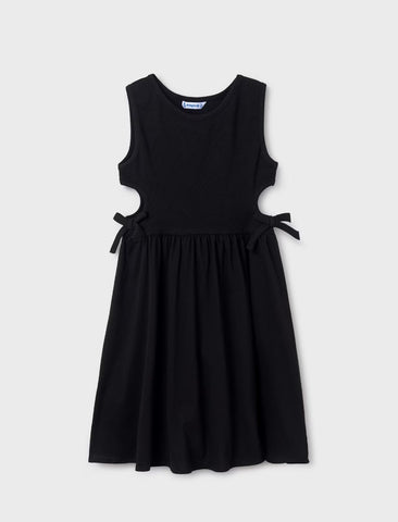 6965 Mayoral Tween/Teen Girls Cutout Cotton Sun Dress - Black