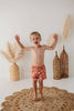 Toddler and Mini Boy's Swim Shorts Recycled Swimwear UPF 50, Crab Sunset