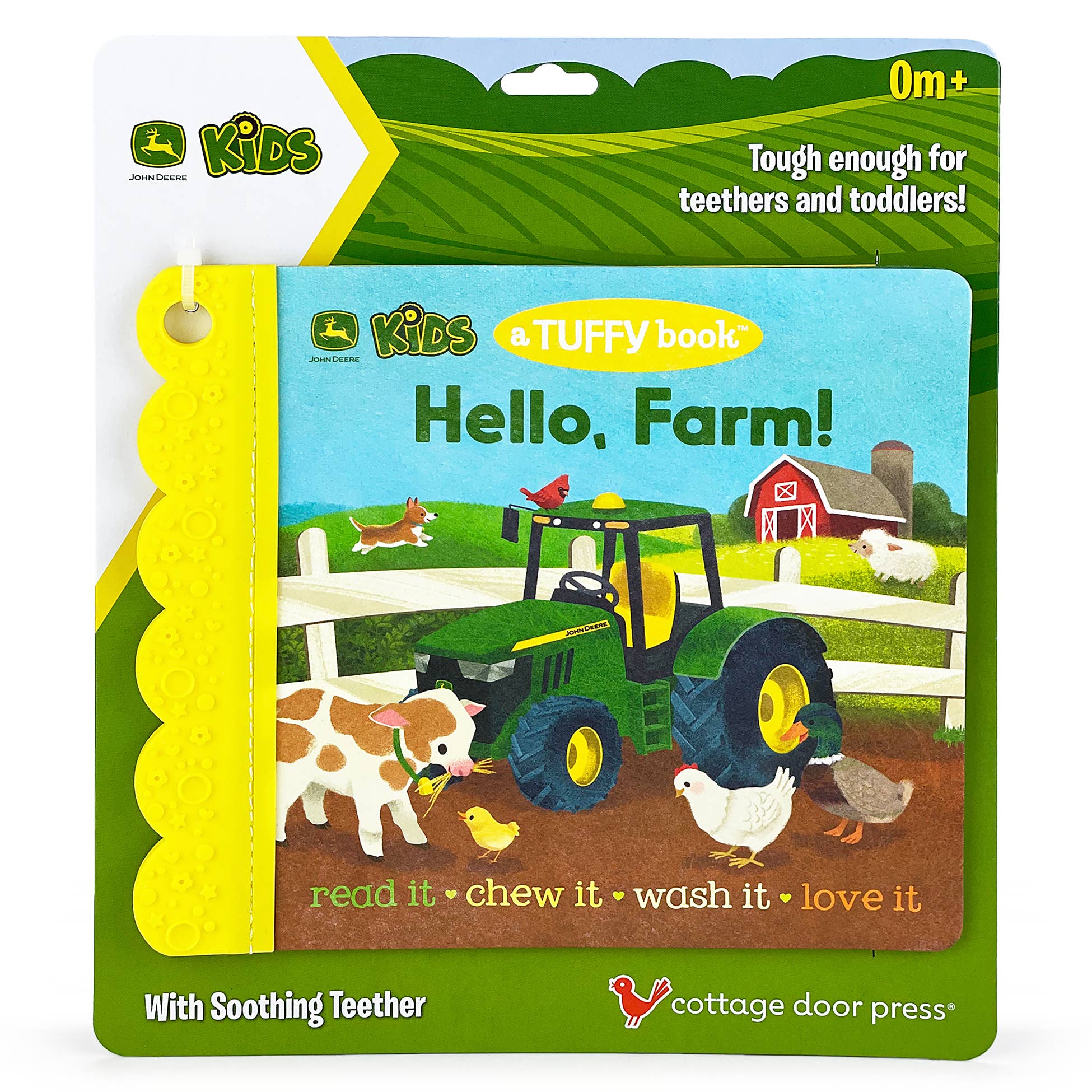 Teething Book - Tuffy Teether Indestructible Book: John Deere Kids Hello, Farm!