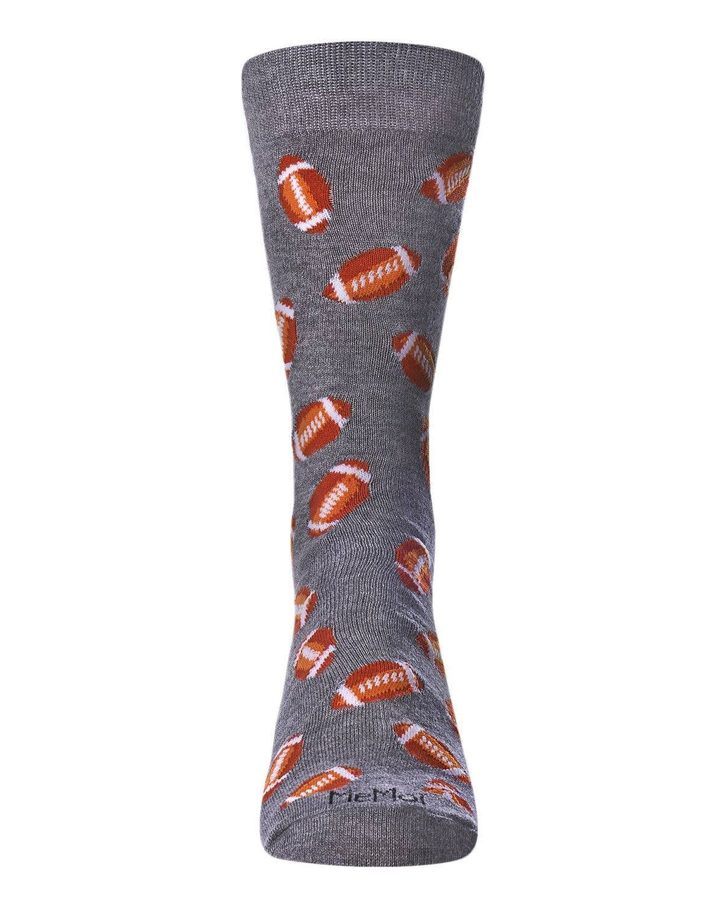 Men's Bamboo Crew Socks - Football, Medium Gray Heather, O/S 10-13