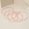 5PCS - Sparkling Faceted Beaded Stackable Stretch Multi Layered Bracelet: Light,Turquoise