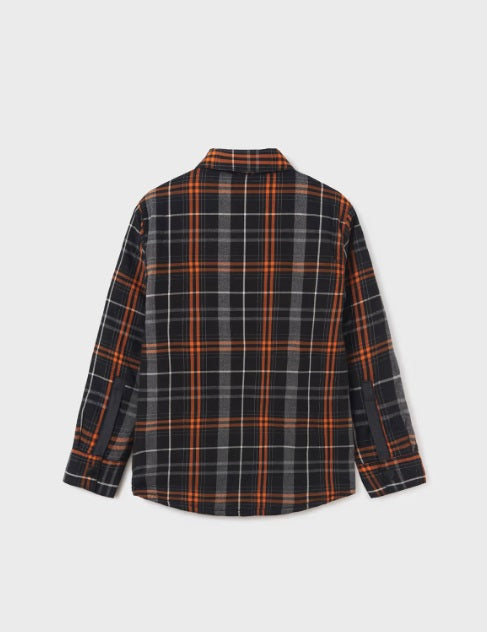 Mayoral reversible padded shacket, black & charcoal pumpkin, view 3