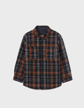 7184 Reversible Padded Shacket - Black & Charcoal Pumpkin