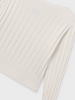 7313 Teen/Tween Girls L/S Ribbed Knit Canale Sweater - Natural White vertical rib cropped