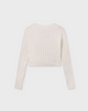 7313 Teen/Tween Girls L/S Ribbed Knit Canale Sweater - Natural White vertical rib