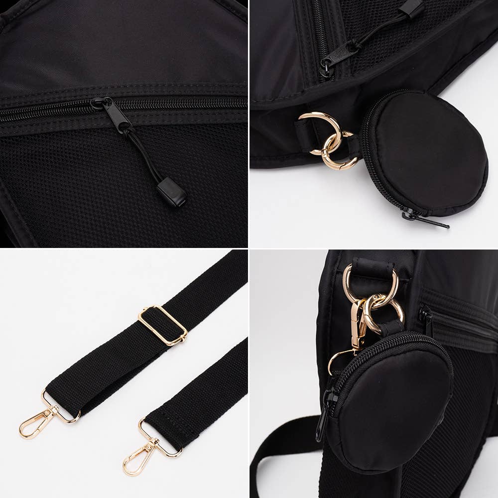 Pickleball Sling Bag / Crossbody Bag: Ivory and Blue