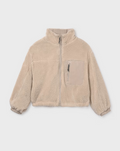 7435 Teen/Tween Girls Reversible Sherpa Zippered Jacket  - Neutral Tan