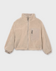 7435 Teen/Tween Girls Reversible Sherpa Zippered Jacket  - Neutral Tan