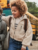 7435 Teen/Tween Girls Reversible Sherpa Zippered Jacket  - Sand