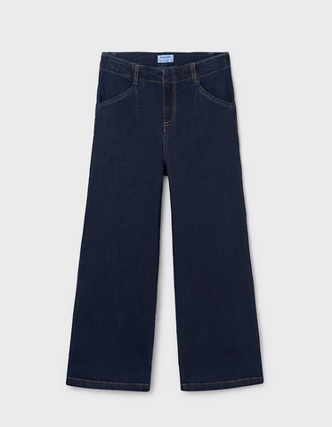 7573 Teen/Tween Girls Flat Front Wide Leg Jeans - Dark Wash