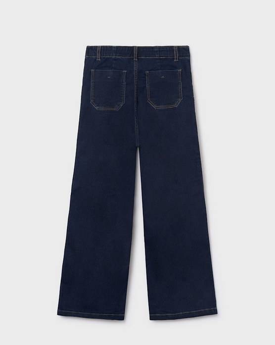 7573 Teen/Tween Girls Flat Front Wide Leg Jeans - Dark Wash on trend