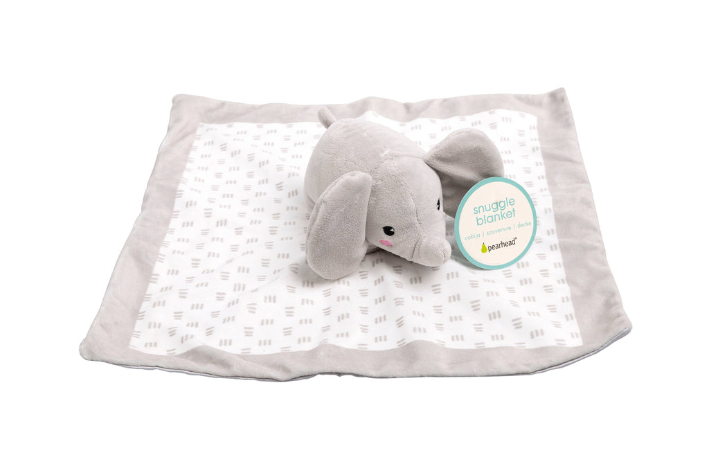 Plush Animal Lovey Blankie, 12"x12", Minky Elephant, Grey