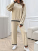 Round Neck Dropped Shoulder Top and Pants Sweater Set (5 COLOR OPTIONS)