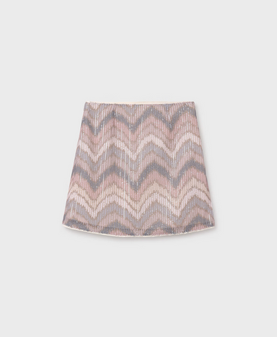 7903 Teen/Tween Girls Sequined Skirt - Blush Nude Pink