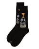 Men's Bamboo Crew Socks - #1 Dad, Black, O/S 10-13