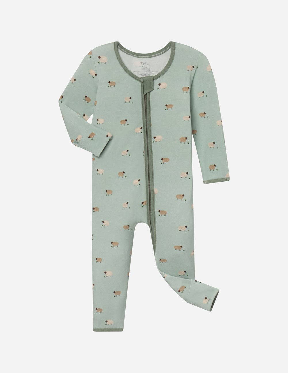 Elevated Bamboo L/S Convertible Onepiece - Sage Green Lamb