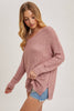 Bluivy Reverse Seam Relaxed Loose Fit Sweater - Rose Pink