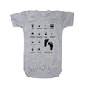 Barefoot S/S Snap Bodysuit, UNISEX, Heather Grey, Woodland Animal Footprints