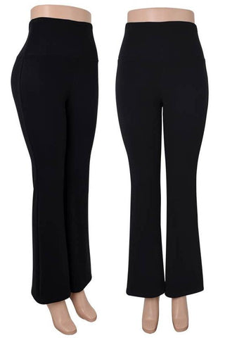 Athleisure & Lounge Fleece Lined Stretch Flare Pants - Black