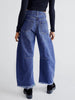 Raw Hem Wide Leg Barrel Jeans with Pockets