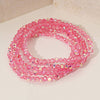 5PCS - Sparkling Faceted Beaded Stackable Stretch Multi Layered Bracelet: Light,Turquoise