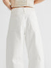 Raw Hem Wide Leg Barrel Jeans with Pockets