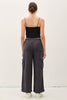 Womens/Junior Tencel Wide Leg Cargo Pants, Charcoal Grey