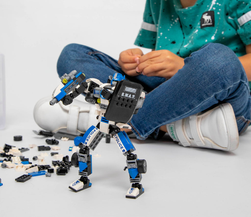 Robotryx Block Builder Set 3-in-1 (279 pc), Ages 6Y-Adult, Police Glow-in-the-Dark, Voltroid