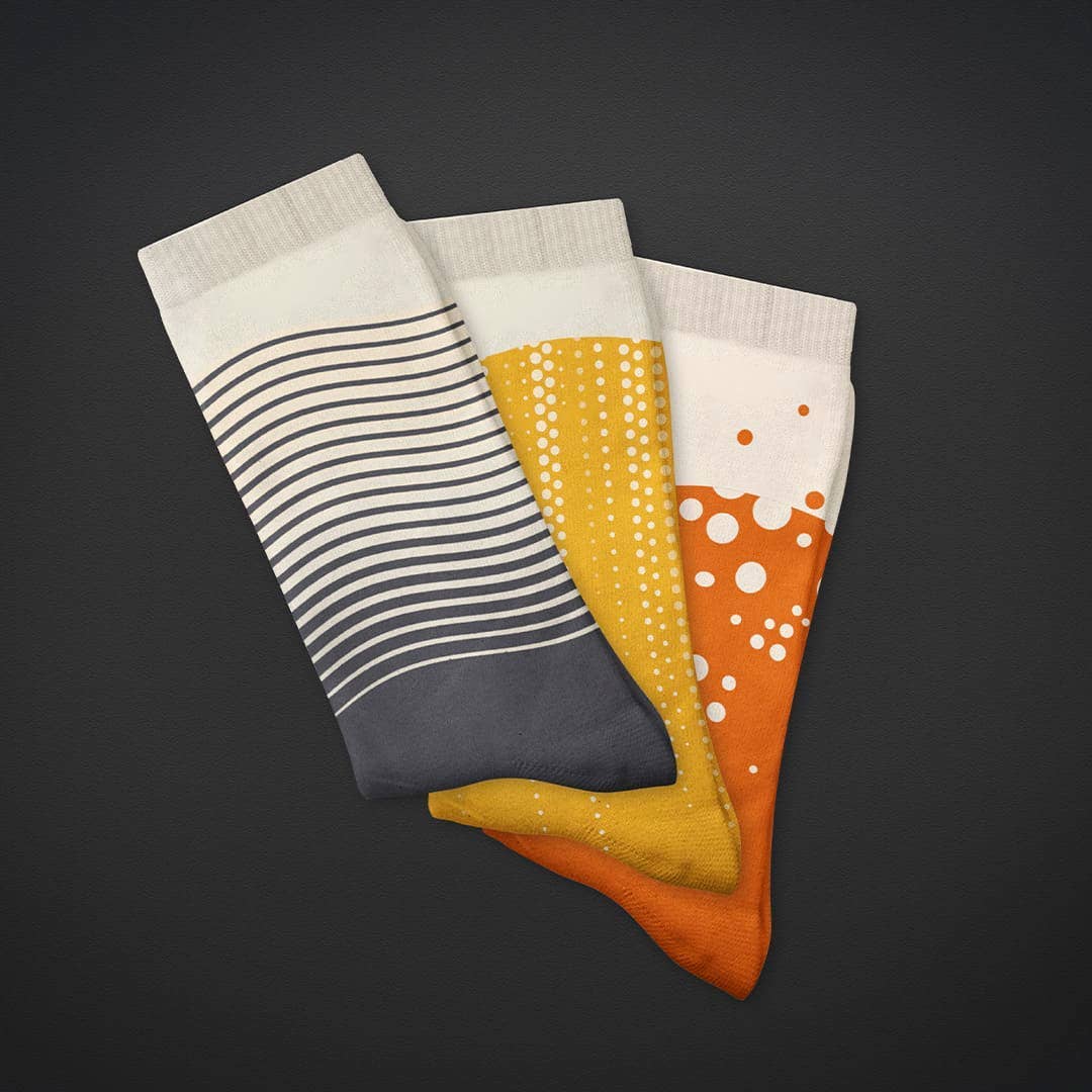 Men's Crew Socks - Craft Beer, Luckies Originals Imperial Stout (Black)
