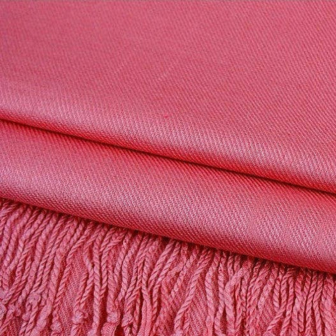 Solid Pashmina Shawl Scarf - Coral