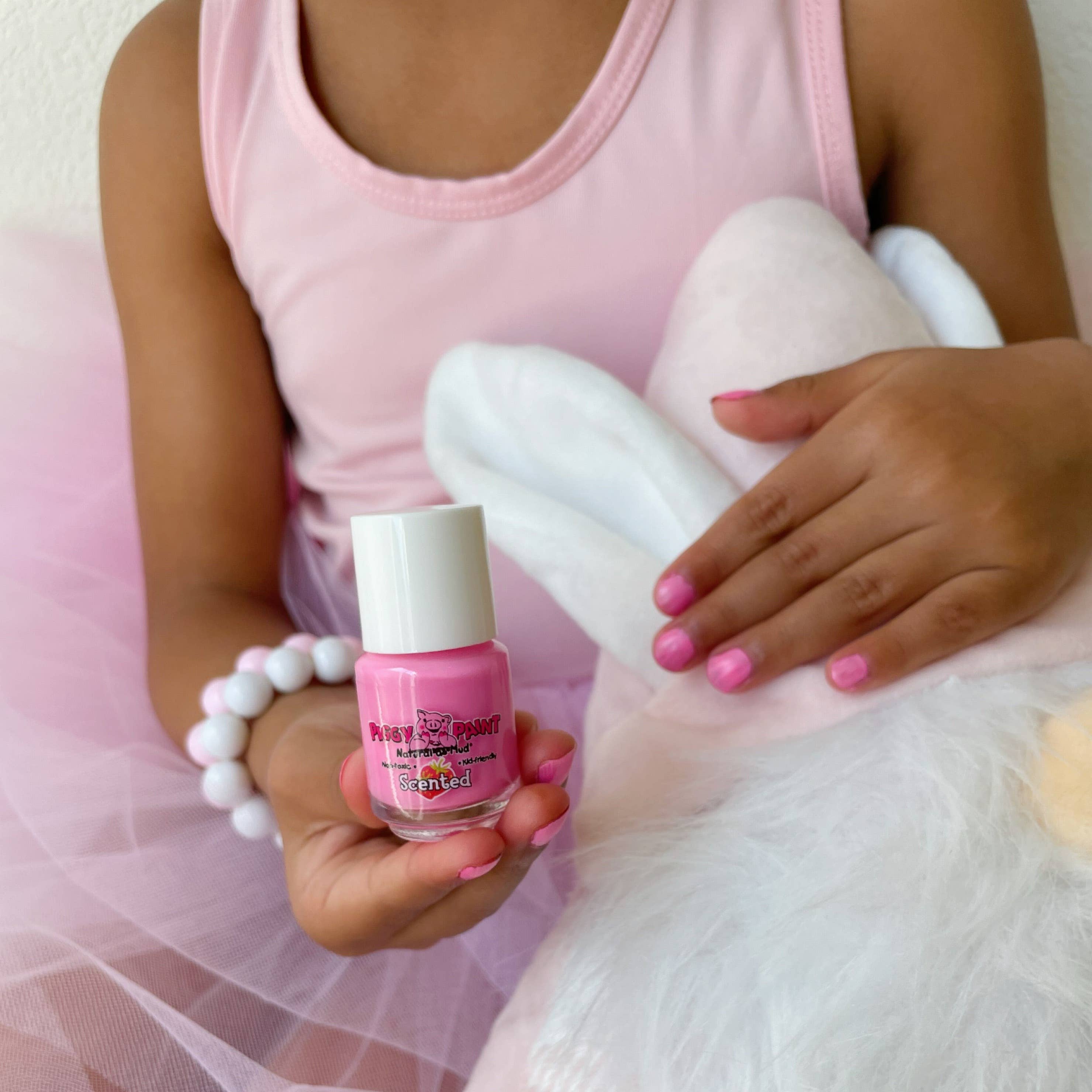 Piggy Paint Non-Toxic Kid-Safe Scented Nail Polish Set with Nail Stickers - Sweetie Pie