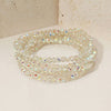 5PCS - Sparkling Faceted Beaded Stackable Stretch Multi Layered Bracelet: Light,Turquoise