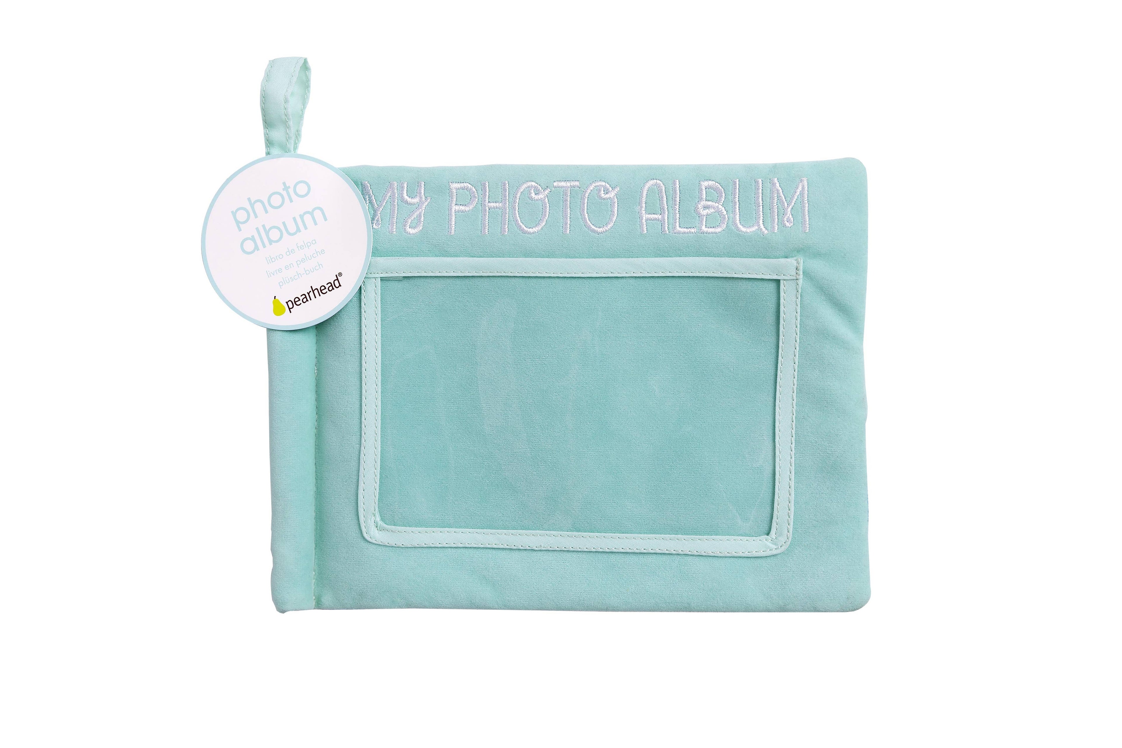 Baby's First Soft Photo Album, Baby Plush Interchangeable Photo Album - Mint Blue