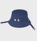 9068 Mayoral UNISEX Eco-Cotton Reversible Bucket Sun Hat - Navy/Light Blue Sailboat