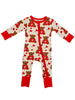 SpearmintLOVE Bamboo 2-Way Convertible Zip Romper, Valentine Love Bear Hearts