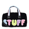 'Stuff' Black Plush Large Duffle Bag