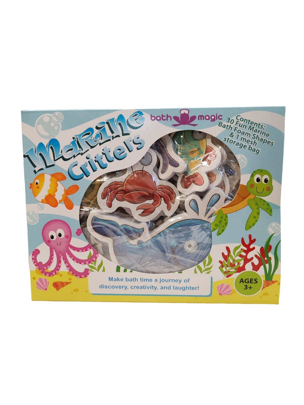 FiZZLeS Foam Bath Toy w/Mesh Drying Bag Set, 30pcs, Marine, 3Y+