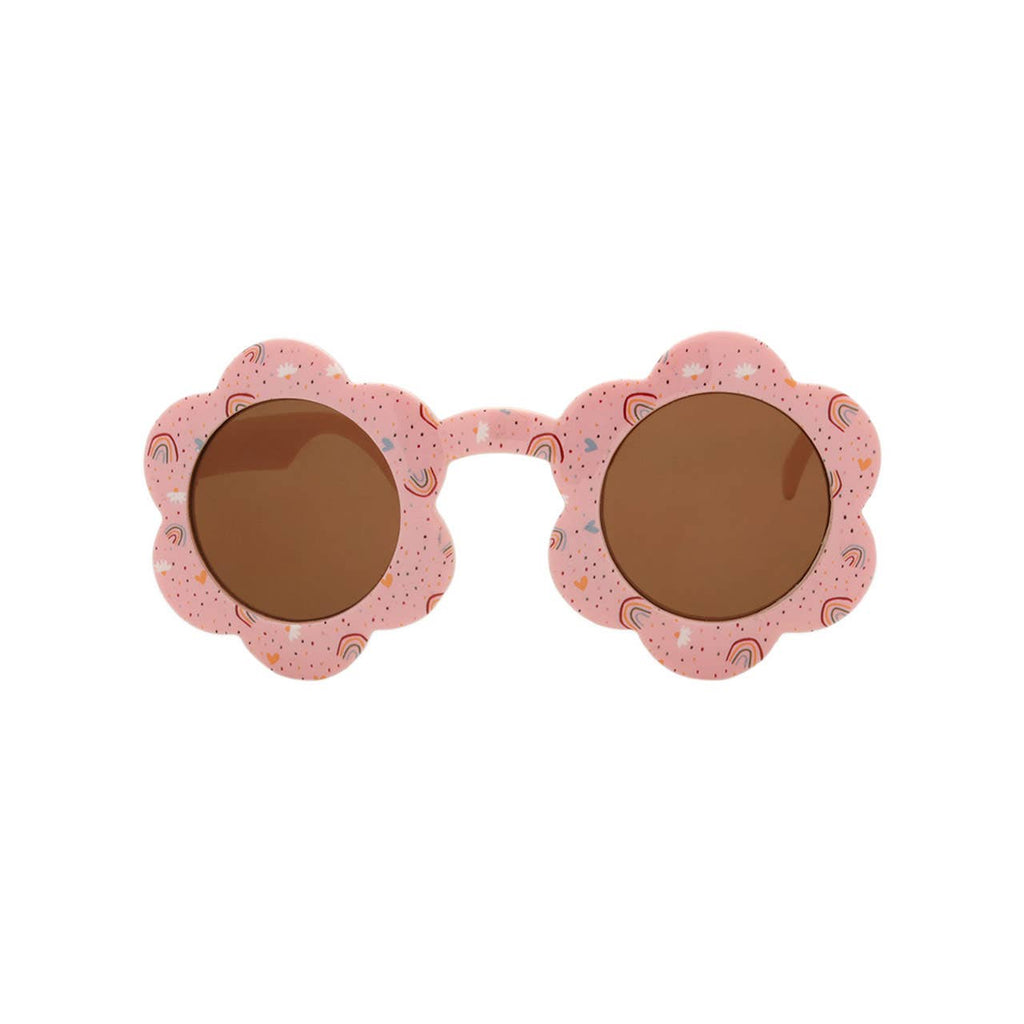 Kids Sunglasses and Bucket Sun Hat 2PC Set, Pink Rainbow, 2Y-5Y