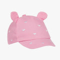 9609 Mayoral Girls Denim Baseball Cap, Embroidered Hearts, Pink